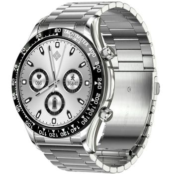 Zegarek męski Smartwatch Rubicon na srebrnej bransolecie RNCE94 z rozmowami. Zegarek męski Smartwatch. Zegarek Rubicon z rozmowami dla mężczyzny na prezent. Smartwatch z rozmowami na srebrnej bransolecie (3).jpg